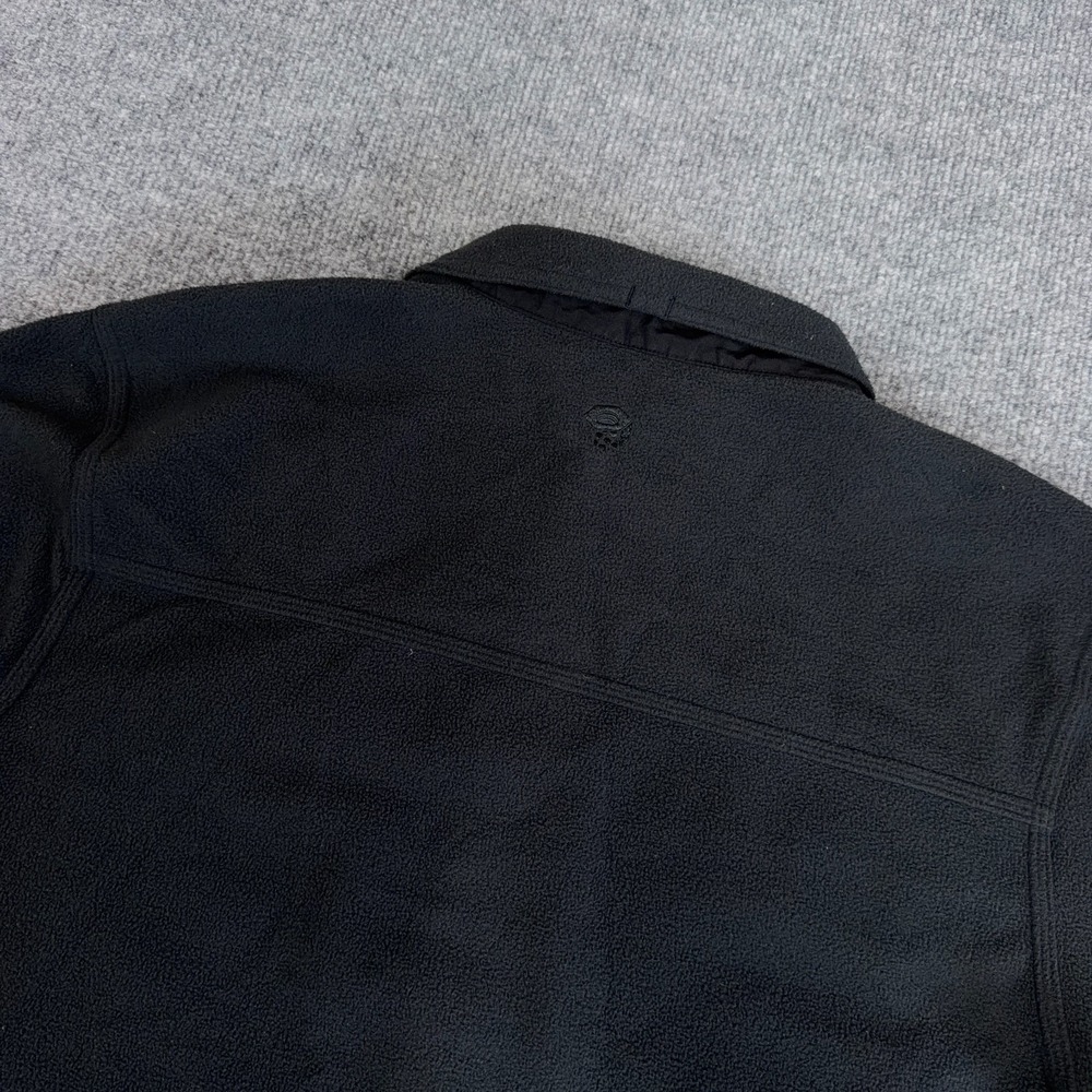 Mountain Hardwear Fleece Shacket Men Large Black Microchill Shirt Jacket Button - Picture 10 of 11